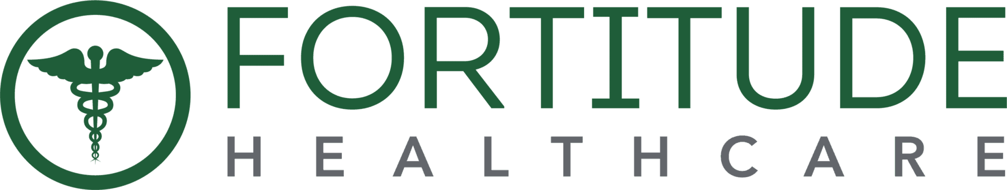 Fortitude Healthcare logo with a green circle and stylized medical cross.